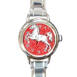 Coat Of Arms Of Lower Saxony Round Italian Charm Watch