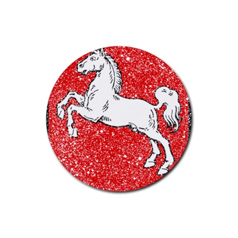 Coat Of Arms Of Lower Saxony Rubber Round Coaster (4 pack) from ArtsNow.com Front