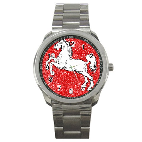 Coat Of Arms Of Lower Saxony Sport Metal Watch from ArtsNow.com Front