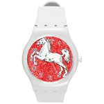 Coat Of Arms Of Lower Saxony Round Plastic Sport Watch (M)