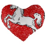 Coat Of Arms Of Lower Saxony Large 19  Premium Heart Shape Cushion