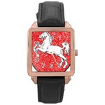 Coat Of Arms Of Lower Saxony Rose Gold Leather Watch 