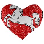 Coat Of Arms Of Lower Saxony Large 19  Premium Flano Heart Shape Cushion