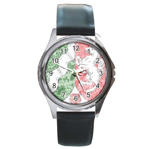 Coat Of Arms Of North Rhine Westfalia Round Metal Watch from ArtsNow.com Front