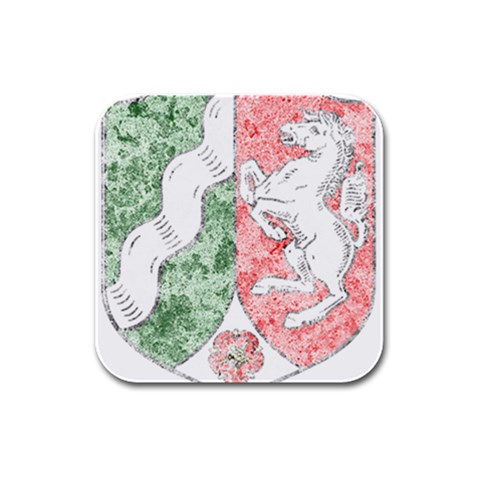 Coat Of Arms Of North Rhine Westfalia Rubber Square Coaster (4 pack) from ArtsNow.com Front