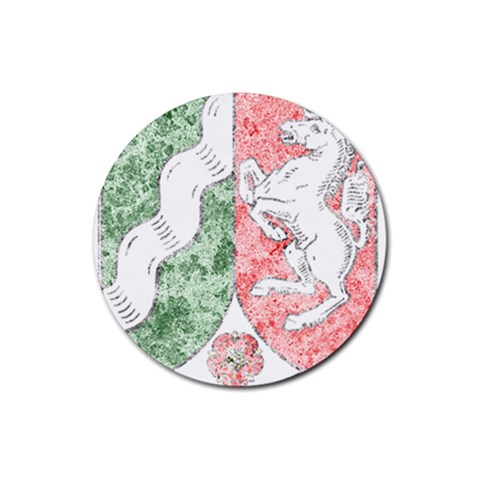 Coat Of Arms Of North Rhine Westfalia Rubber Coaster (Round) from ArtsNow.com Front
