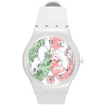 Coat Of Arms Of North Rhine Westfalia Round Plastic Sport Watch (M)