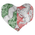 Coat Of Arms Of North Rhine Westfalia Large 19  Premium Flano Heart Shape Cushion