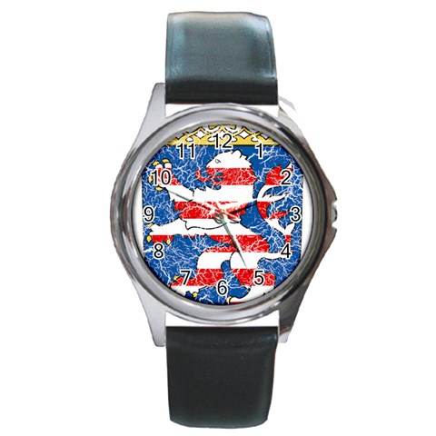 Coat Of Arms Of Hesse Round Metal Watch from ArtsNow.com Front
