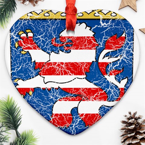 Coat Of Arms Of Hesse Heart Ornament (Two Sides) from ArtsNow.com Back