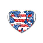Coat Of Arms Of Hesse Rubber Heart Coaster (4 pack)