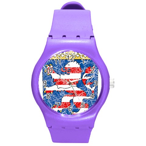 Coat Of Arms Of Hesse Round Plastic Sport Watch (M) from ArtsNow.com Front