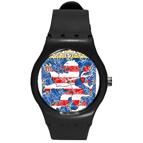 Coat Of Arms Of Hesse Round Plastic Sport Watch (M) from ArtsNow.com Front