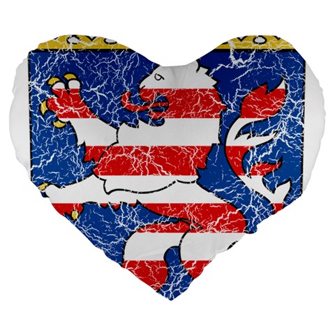 Coat Of Arms Of Hesse Large 19  Premium Flano Heart Shape Cushion from ArtsNow.com Front