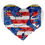 Coat Of Arms Of Hesse Large 19  Premium Flano Heart Shape Cushion