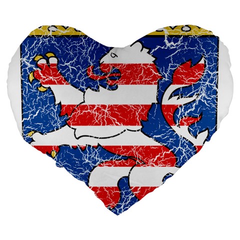 Coat Of Arms Of Hesse Large 19  Premium Flano Heart Shape Cushion from ArtsNow.com Back