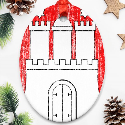 Coat Of Arms Of Hamburg Ornament (Oval) from ArtsNow.com Front