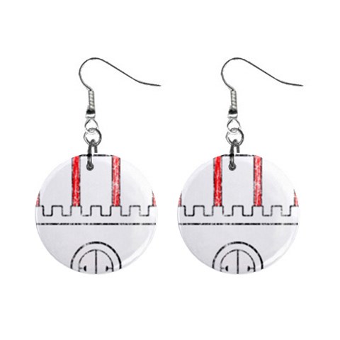 Coat Of Arms Of Hamburg 1  Button Earrings from ArtsNow.com Front
