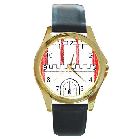 Coat Of Arms Of Hamburg Round Gold Metal Watch from ArtsNow.com Front