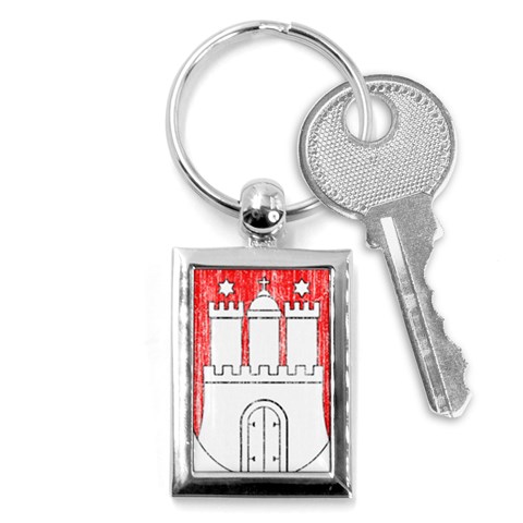 Coat Of Arms Of Hamburg Key Chain (Rectangle) from ArtsNow.com Front