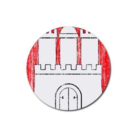 Coat Of Arms Of Hamburg Rubber Round Coaster (4 pack) from ArtsNow.com Front