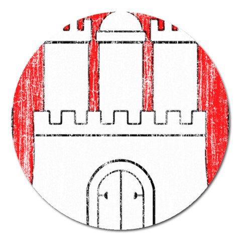 Coat Of Arms Of Hamburg Magnet 5  (Round) from ArtsNow.com Front