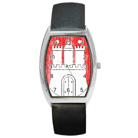 Coat Of Arms Of Hamburg Barrel Style Metal Watch from ArtsNow.com Front