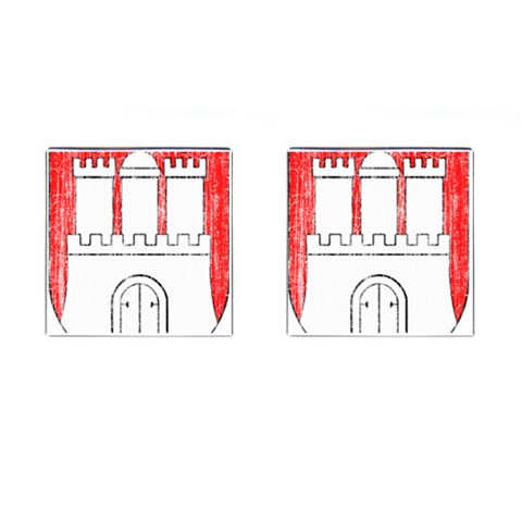 Coat Of Arms Of Hamburg Cufflinks (Square) from ArtsNow.com Front(Pair)