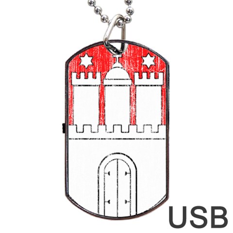 Coat Of Arms Of Hamburg Dog Tag USB Flash (Two Sides) from ArtsNow.com Front