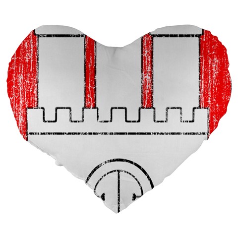 Coat Of Arms Of Hamburg Large 19  Premium Heart Shape Cushion from ArtsNow.com Back