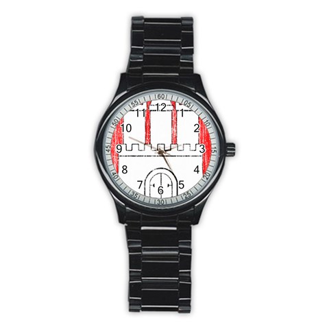 Coat Of Arms Of Hamburg Stainless Steel Round Watch from ArtsNow.com Front
