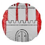 Coat Of Arms Of Hamburg Large 18  Premium Flano Round Cushion 