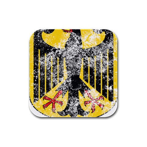 Coat Of Arms Of Germany Washed Rubber Square Coaster (4 pack) from ArtsNow.com Front