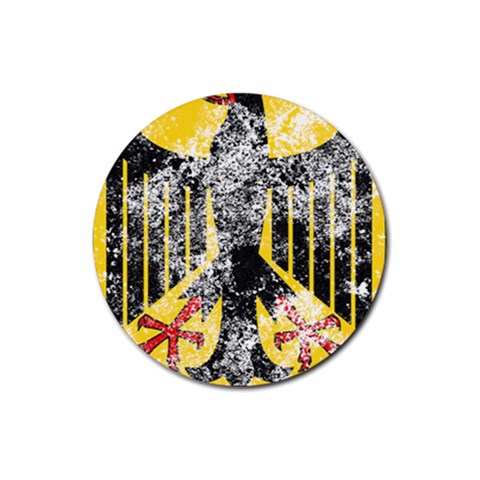 Coat Of Arms Of Germany Washed Rubber Round Coaster (4 pack) from ArtsNow.com Front