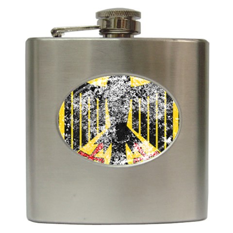 Coat Of Arms Of Germany Washed Hip Flask (6 oz) from ArtsNow.com Front