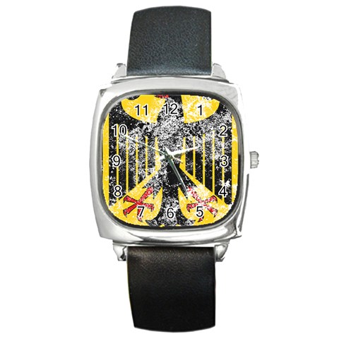Coat Of Arms Of Germany Washed Square Metal Watch from ArtsNow.com Front