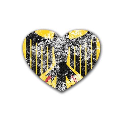 Coat Of Arms Of Germany Washed Rubber Heart Coaster (4 pack) from ArtsNow.com Front