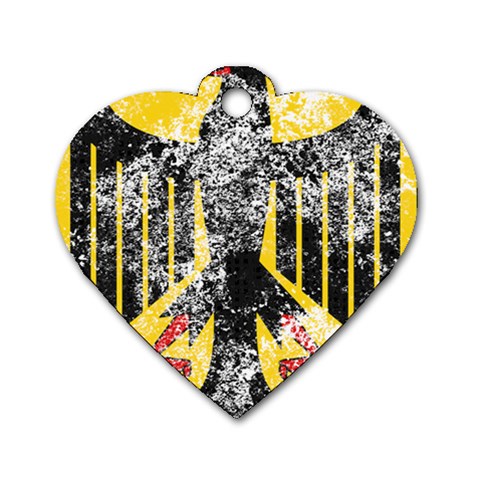 Coat Of Arms Of Germany Washed Dog Tag Heart (One Side) from ArtsNow.com Front
