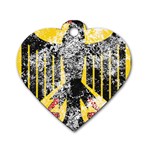 Coat Of Arms Of Germany Washed Dog Tag Heart (One Side)