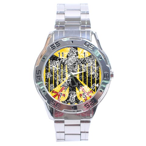 Coat Of Arms Of Germany Washed Stainless Steel Analogue Watch from ArtsNow.com Front