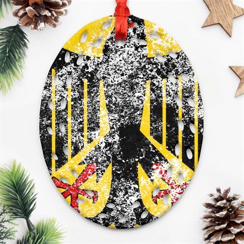 Coat Of Arms Of Germany Washed Oval Filigree Ornament (Two Sides) from ArtsNow.com Front