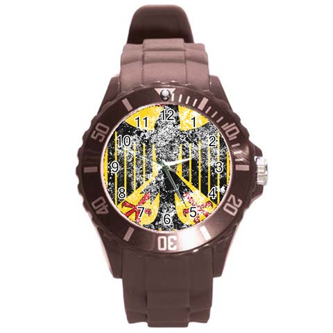 Coat Of Arms Of Germany Washed Round Plastic Sport Watch (L) from ArtsNow.com Front