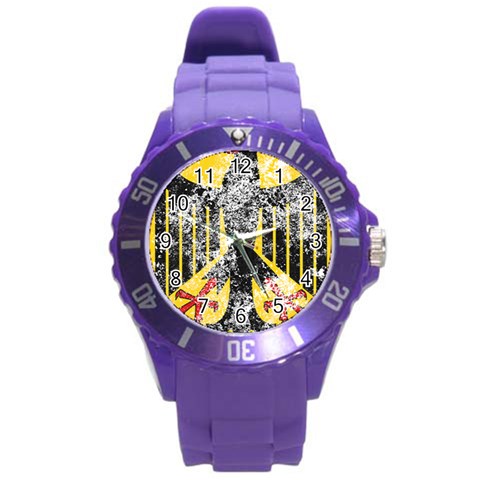 Coat Of Arms Of Germany Washed Round Plastic Sport Watch (L) from ArtsNow.com Front
