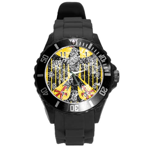 Coat Of Arms Of Germany Washed Round Plastic Sport Watch (L) from ArtsNow.com Front