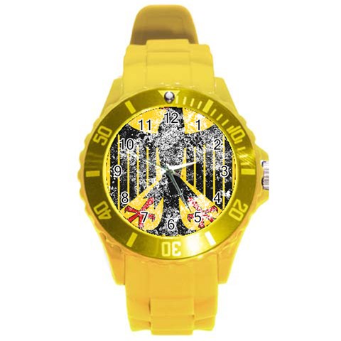 Coat Of Arms Of Germany Washed Round Plastic Sport Watch (L) from ArtsNow.com Front