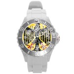 Coat Of Arms Of Germany Washed Round Plastic Sport Watch (L)