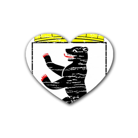 Coat Of Arms Of Berlin Rubber Coaster (Heart) from ArtsNow.com Front