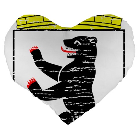 Coat Of Arms Of Berlin Large 19  Premium Heart Shape Cushion from ArtsNow.com Back