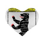 Coat Of Arms Of Berlin Standard 16  Premium Flano Heart Shape Cushion 
