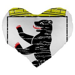 Coat Of Arms Of Berlin Large 19  Premium Flano Heart Shape Cushion from ArtsNow.com Back